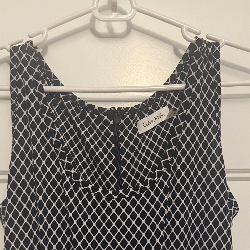 Calvin Klein Monochrome Diamond Pattern Jumpsuit